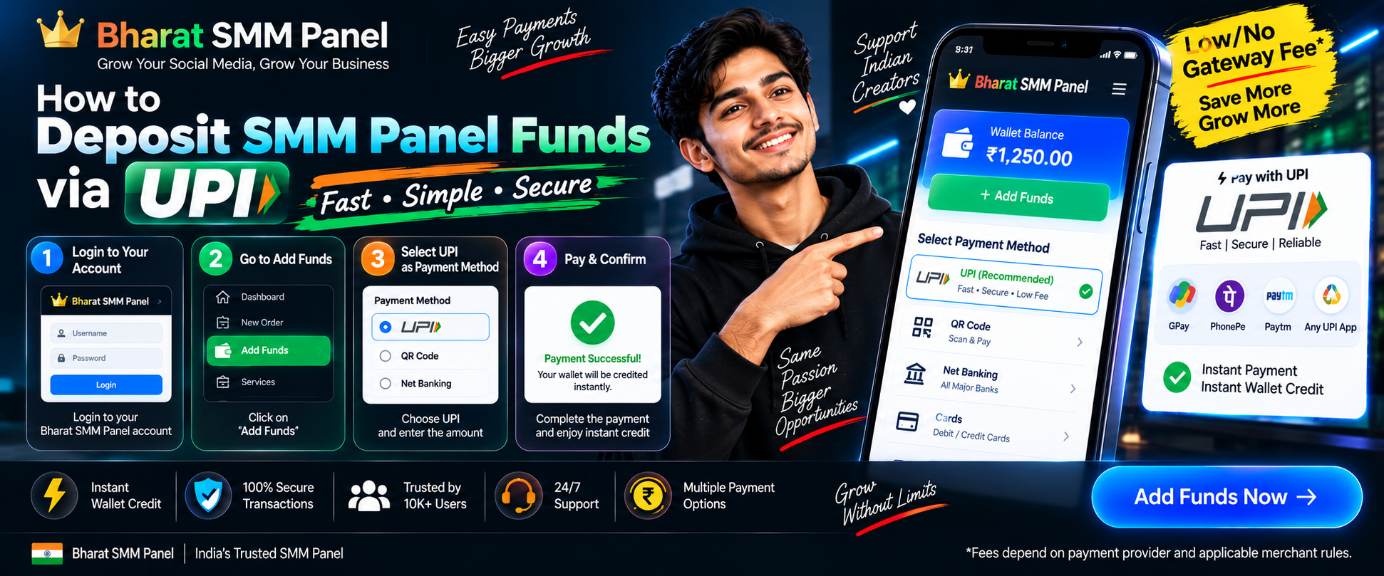 How to Deposit SMM Panel Funds via UPI with 0% Gateway Fees